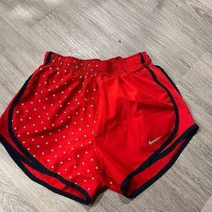 Nike Red and Dark Blue Athletic Shorts